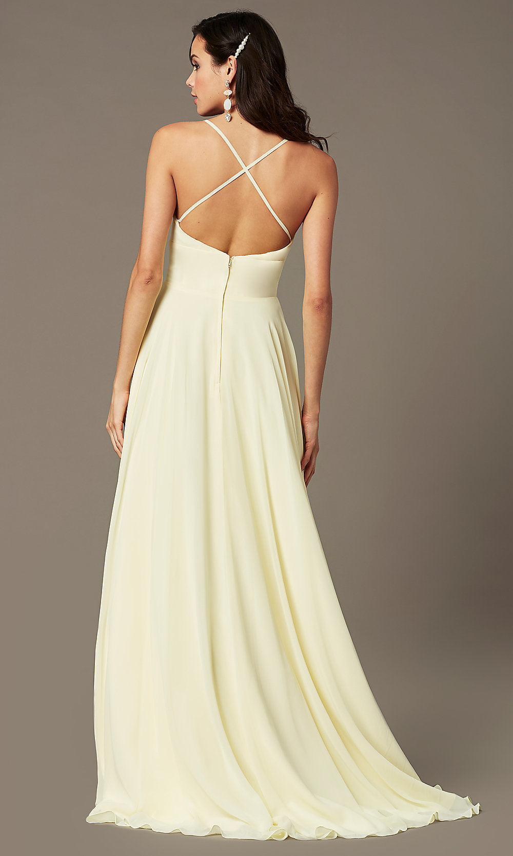  PromGirl Long Chiffon Formal Prom Dress with Train