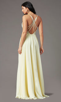 Banana Split PromGirl Long Formal Prom Dress with Embroidery