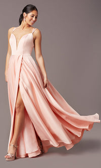 Bashful PromGirl Open-Back Long Classic Formal Prom Dress