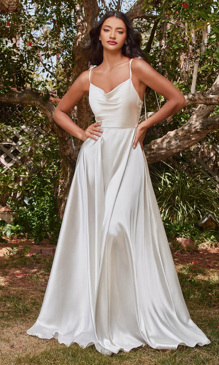 Off White Long Formal Dress BD104W by Ladivine