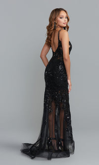  Ava Presley Sequin-Embroidered Long Prom Dress
