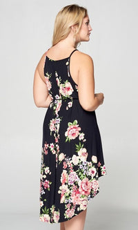  Floral-Print Plus-Size Wedding-Guest Party Dress
