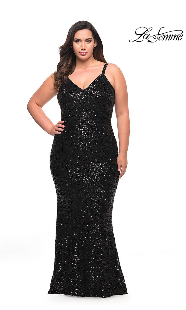 Long Plus Sequin Prom Dress