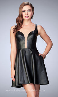 Black La Femme Short Black Prom Dress