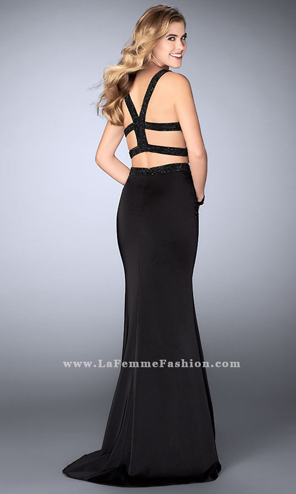  Long Jersey Two-Piece La Femme Dress