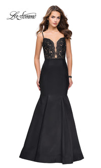 Black Long Spaghetti-Strap Mermaid-Style Prom Dress