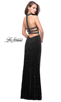  Beaded Strapless Long La Femme Prom Dress with Slit