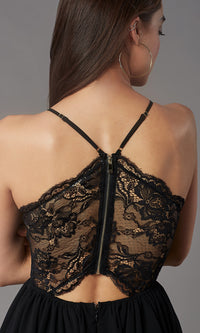  Lace-Back Short Chiffon Homecoming Party Dress
