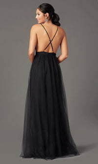  Open-Back Long Tulle Formal Prom Dress by PromGirl