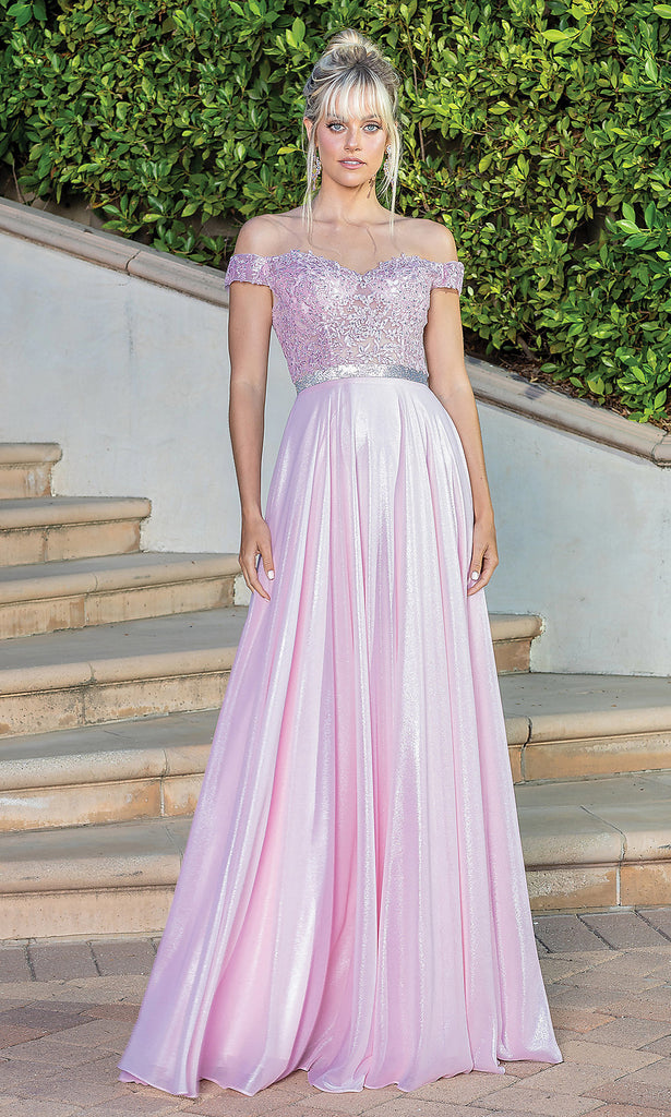 Off Shoulder Long Line Prom Dress