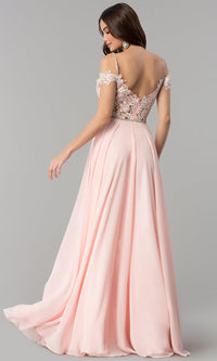  Long A-Line Prom Dress with Embroidered Lace