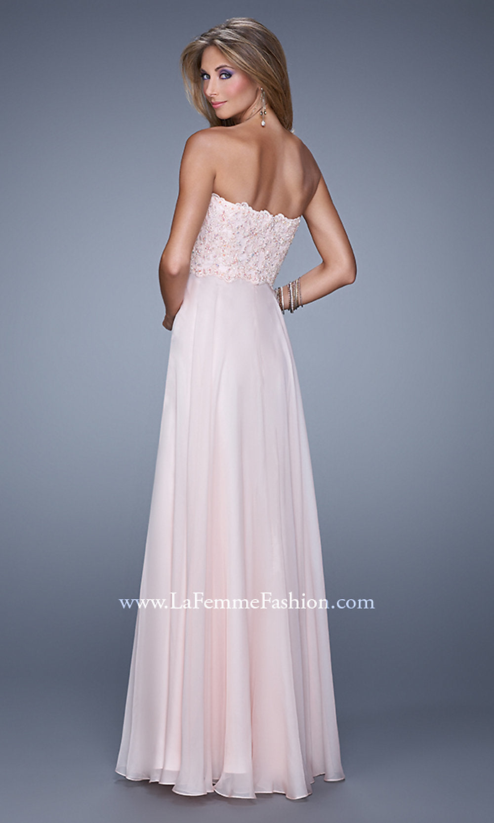  Floor-Length Strapless Prom Dress by La Femme