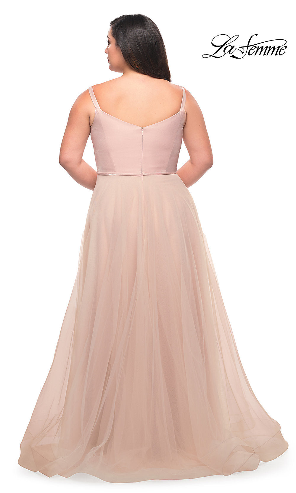 La Femme Long A-Line Plus-Size Prom Gown La Femme Long A-Line Plus-Size Prom Gown