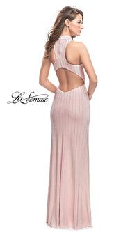  Long Open-Back La Femme Prom Dress with Beading