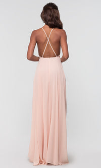  Square-Neck Long Chiffon Prom Dress