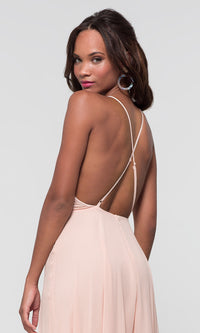  Square-Neck Long Chiffon Prom Dress
