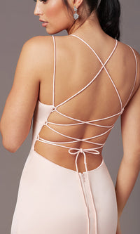  Open-Back Long Empire-Waist Prom Dress by PromGirl