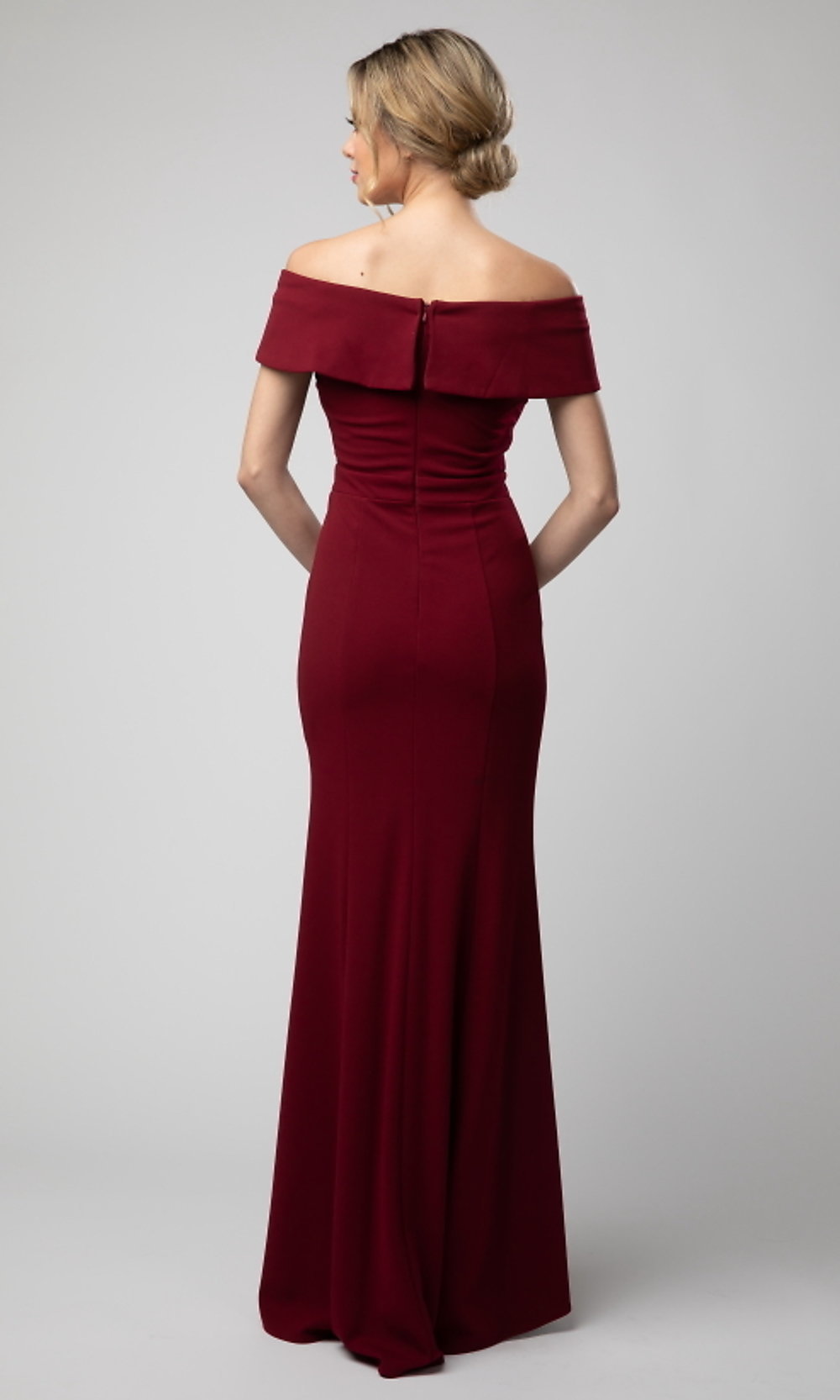  Shail K Long Off-the-Shoulder V-Neck Prom Dress