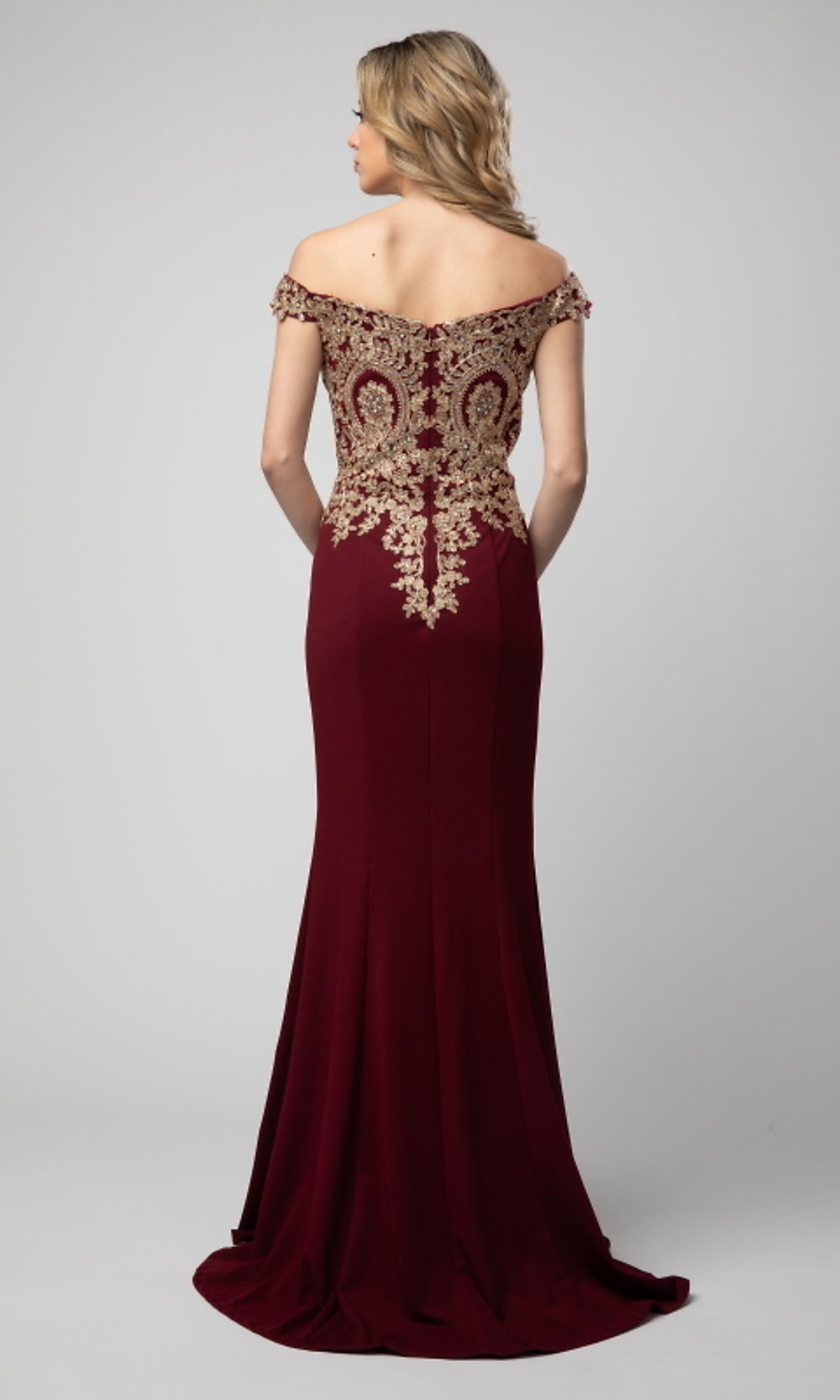  Shail K Off-the-Shoulder Long Prom Dress