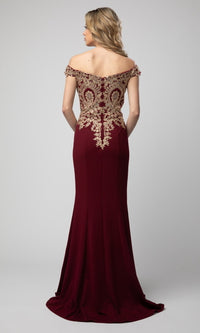  Shail K Off-the-Shoulder Long Prom Dress