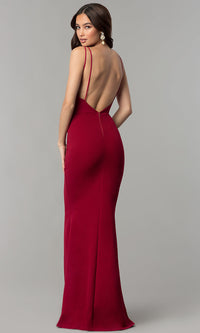  Formal V-Neck Long Prom Dress with Open Back