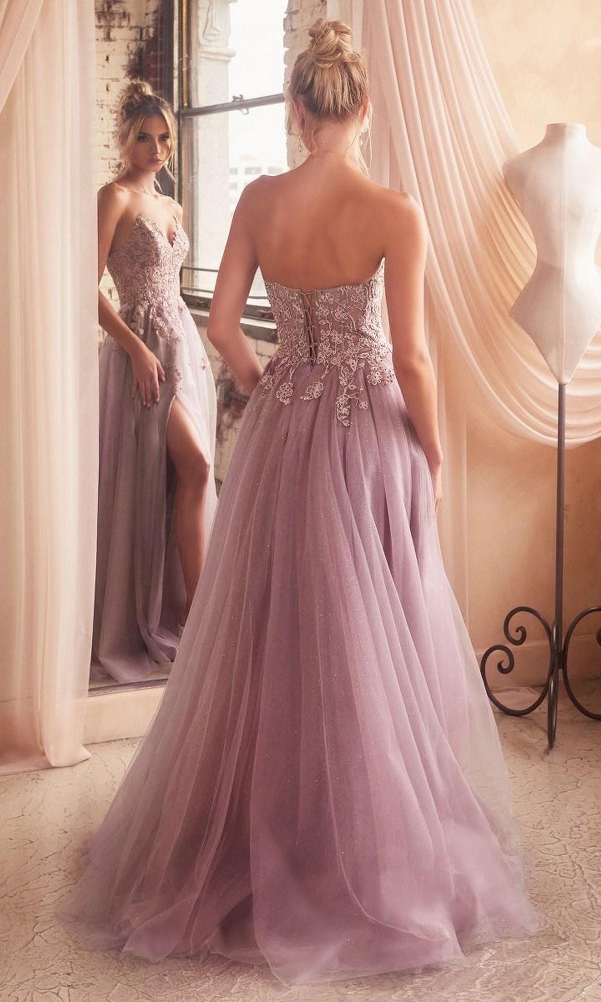 LaDivine C148C Prom Dress - Dusty-Mauve | NewYorkDress LaDivine C148C Prom Dress - Dusty-Mauve | NewYorkDress