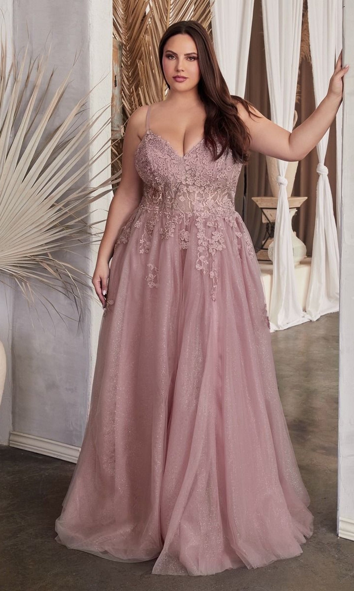 LaDivine C148C Prom Dress - Dusty-Mauve | NewYorkDress LaDivine C148C Prom Dress - Dusty-Mauve | NewYorkDress