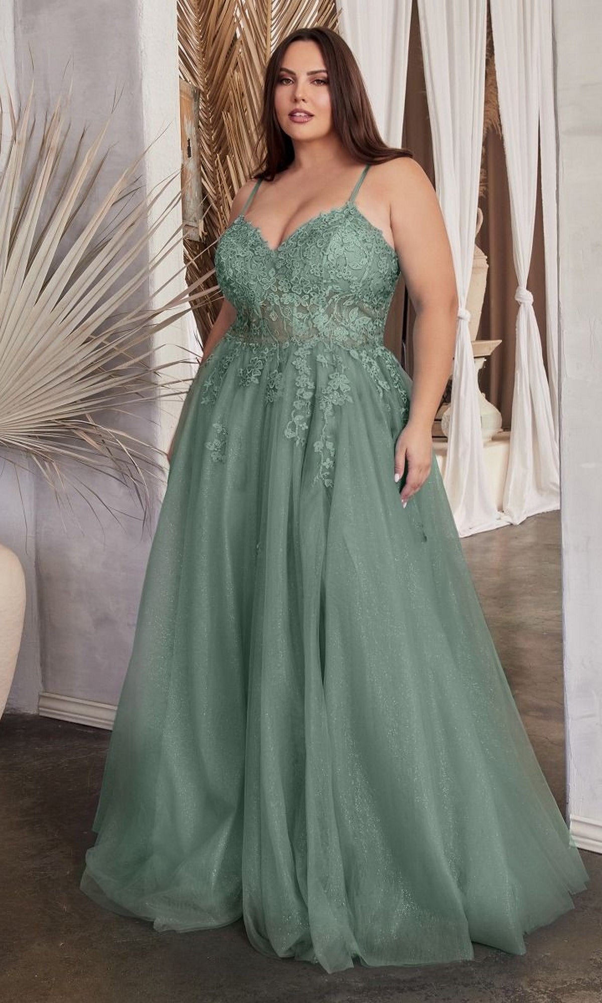 Dusty Teal Formal Long Dress C148C By Ladivine