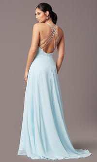  Long Multi-Strap Open-Back Prom Dress by PromGirl