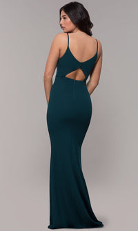  Formal Long Classic Prom Dress with Cut-Out Back