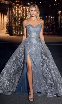 Smoky Blue Long Formal Dress CB129 by Ladivine