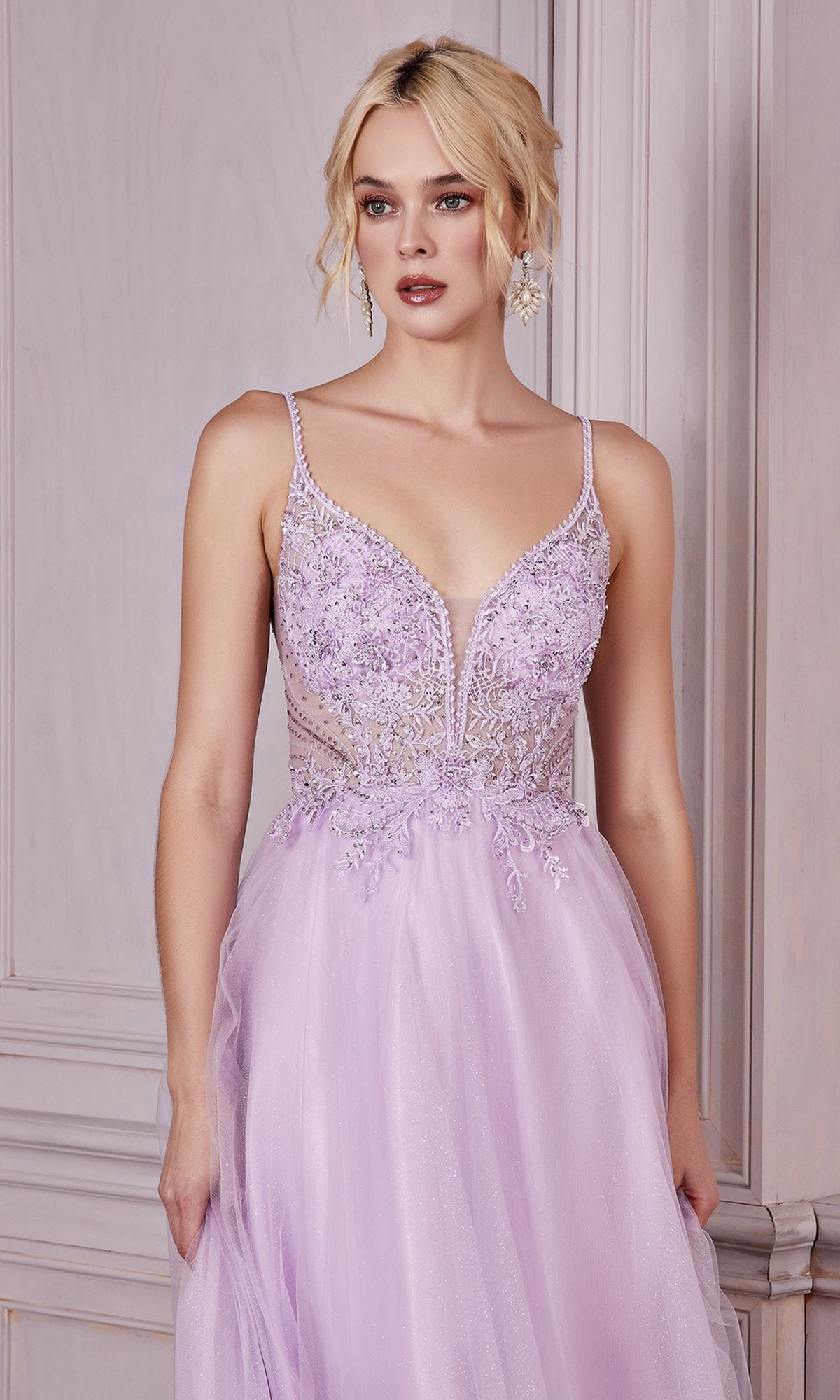 Lilac Long Formal Dress CD0195 by Ladivine