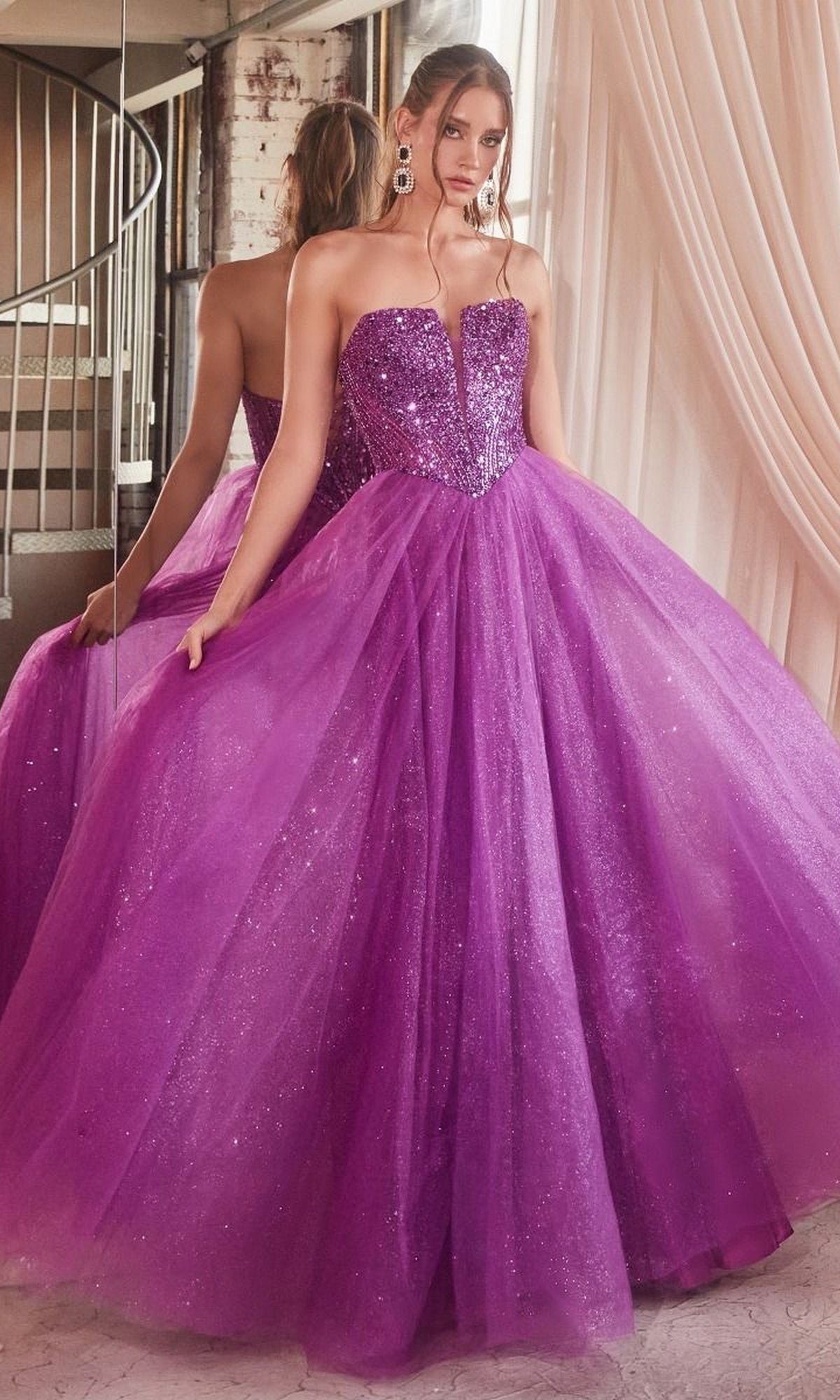 Amethyst Long Formal Dress CD0217 by Ladivine