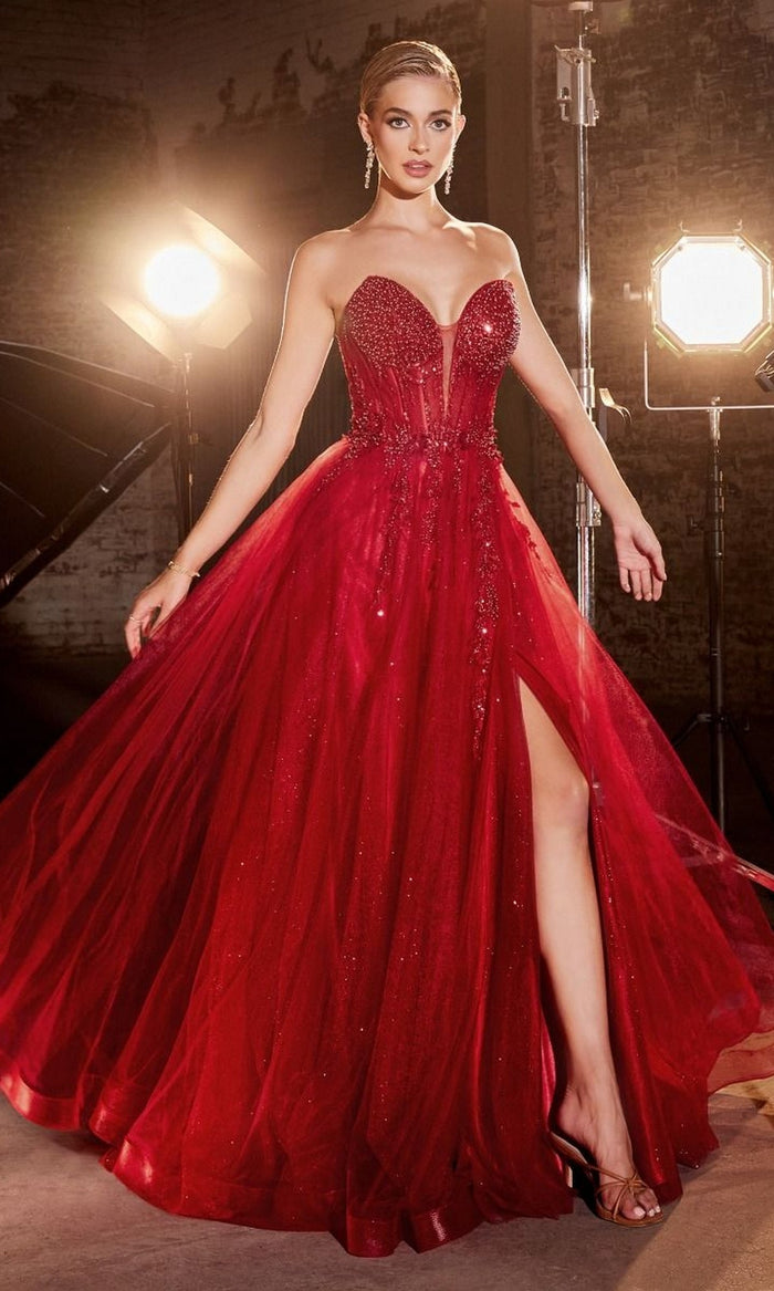 Red Long Formal Dress CD0230 by Ladivine