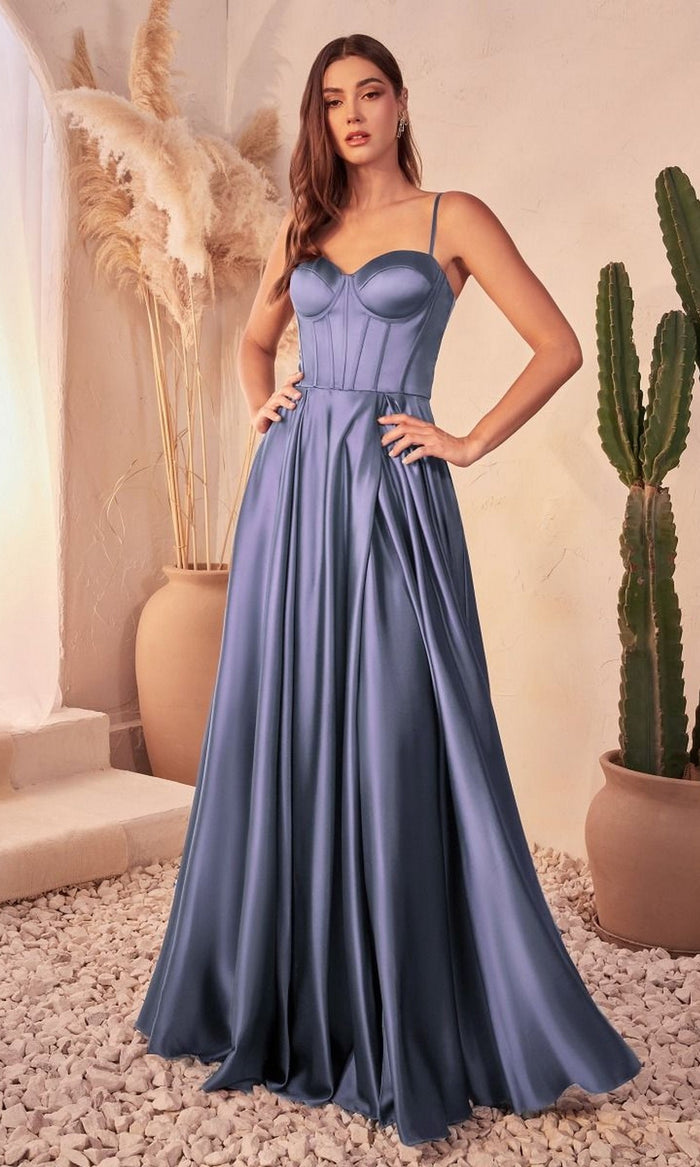 Smoky Blue Formal Long Dress CD337 By Ladivine