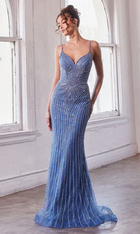 Blue Long Formal Dress CD845 by Ladivine