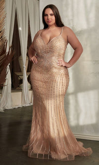 Rose Gold Formal Long Dress CD845C By Ladivine