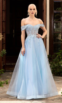Sky Blue Long Formal Dress CD961 by Ladivine