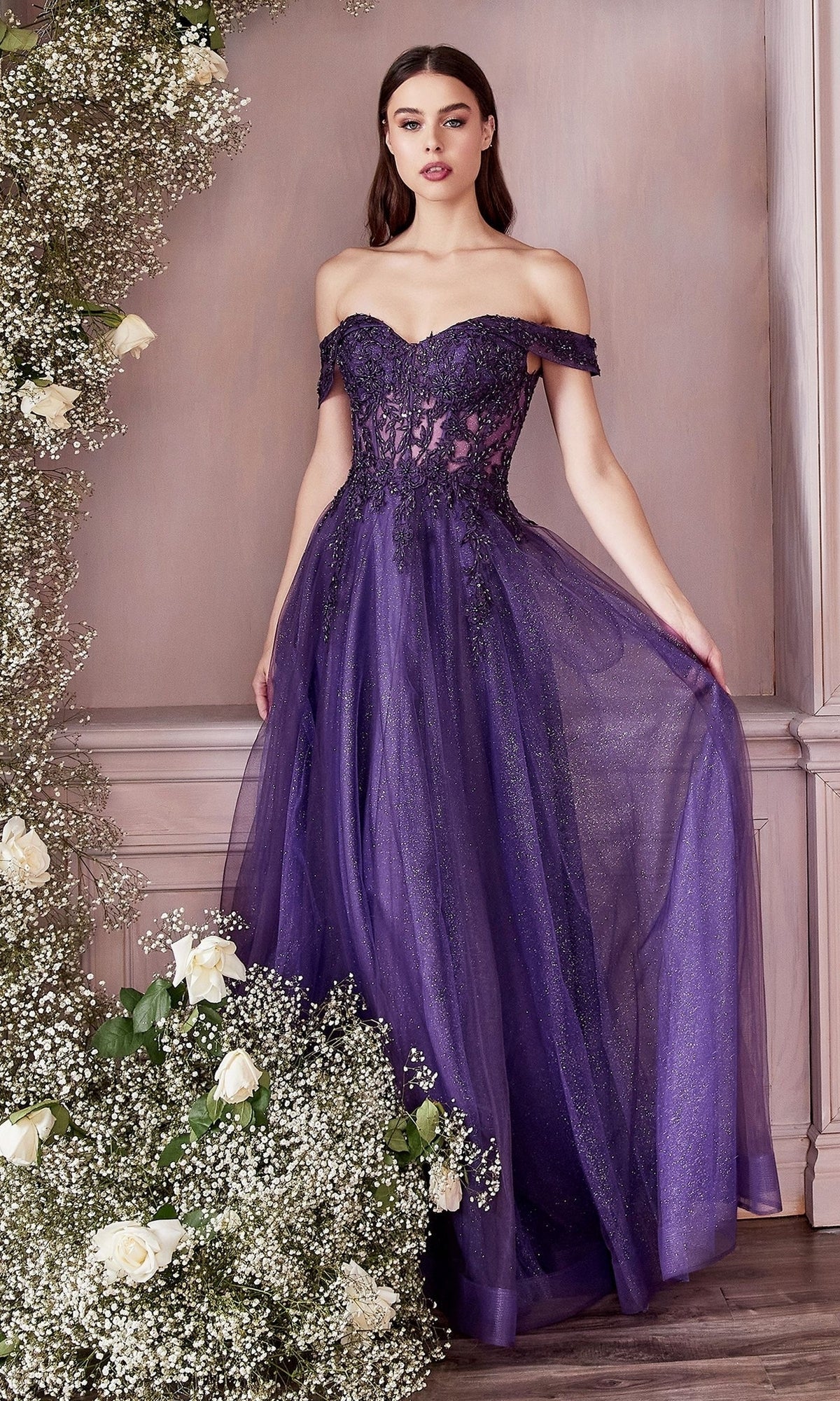 Purple Long Formal Dress CD961 by Ladivine