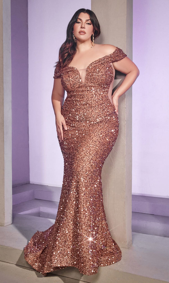 Rosewood Long Plus-Size Formal Dress CD975C by Ladivine