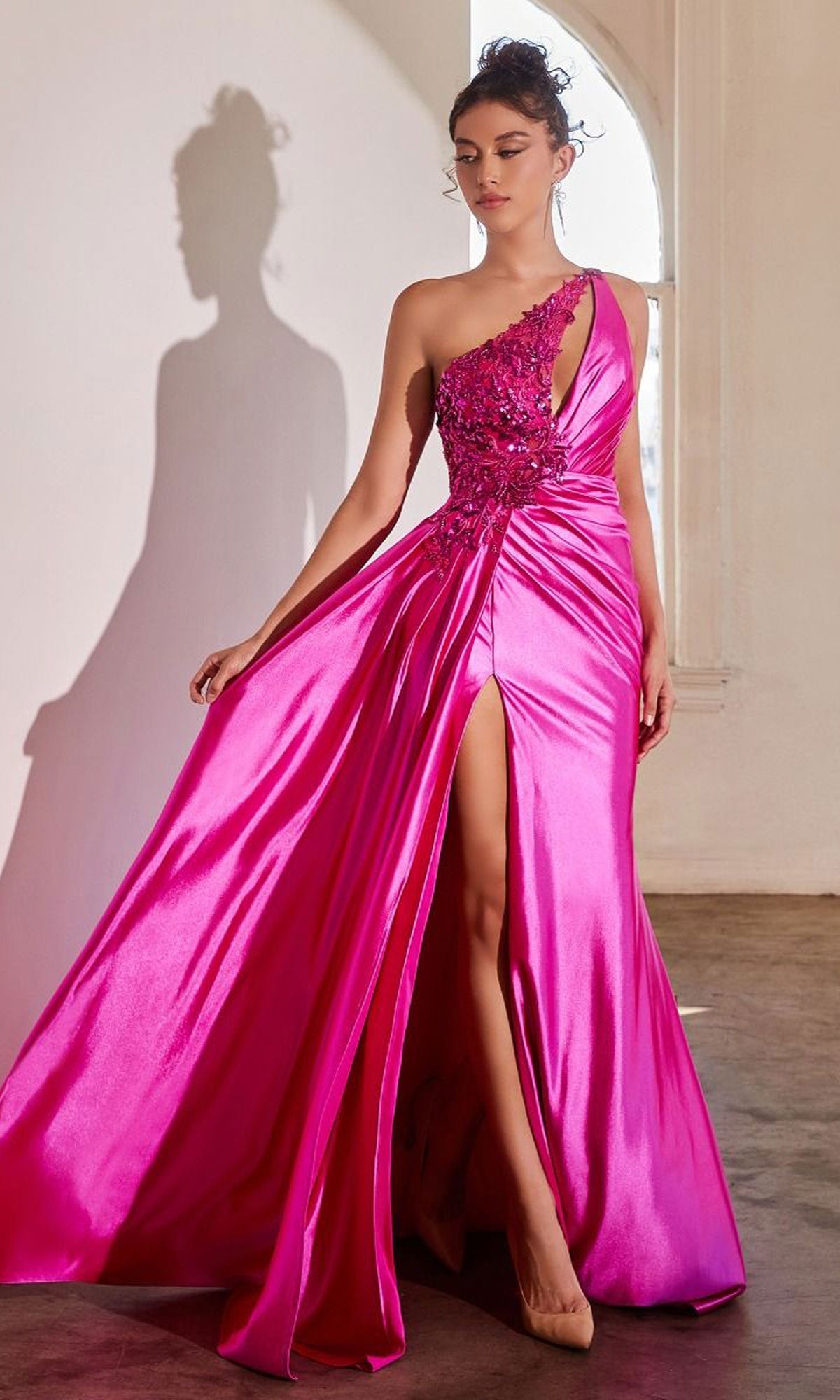 Fuchsia Long Formal Dress CDS454 by Ladivine