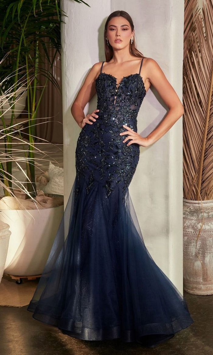 Navy Formal Long Dress CDS488 By Ladivine