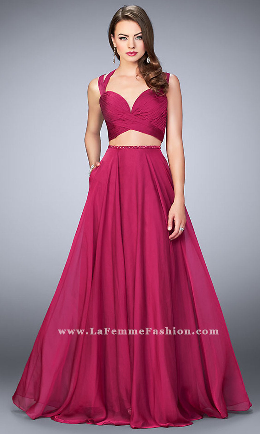 Two Piece Prom Dress with a Sweetheart Neckline