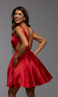  Short Semi-Formal Homecoming Dress with Pockets