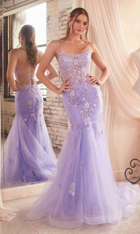 Lavender Long Formal Dress D145 by Ladivine