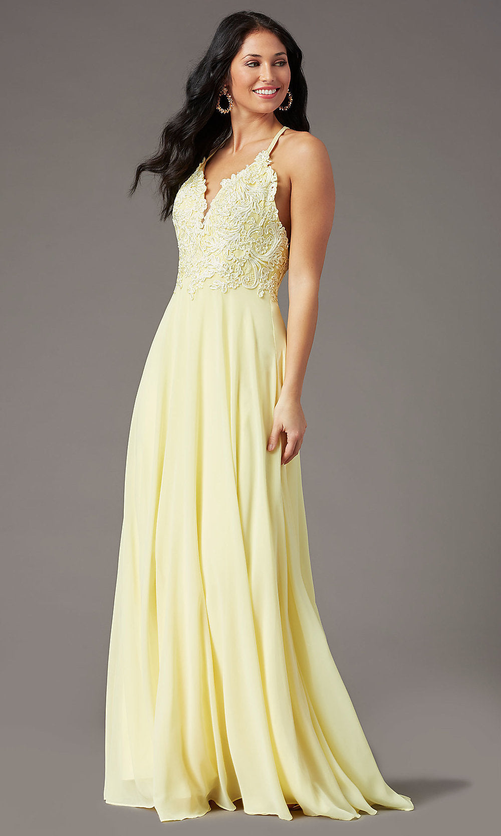  Long Multi-Strap Open-Back Prom Dress by PromGirl