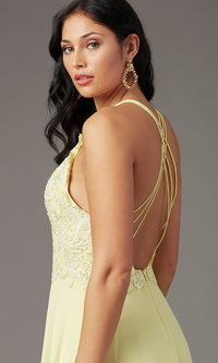  Long Multi-Strap Open-Back Prom Dress by PromGirl