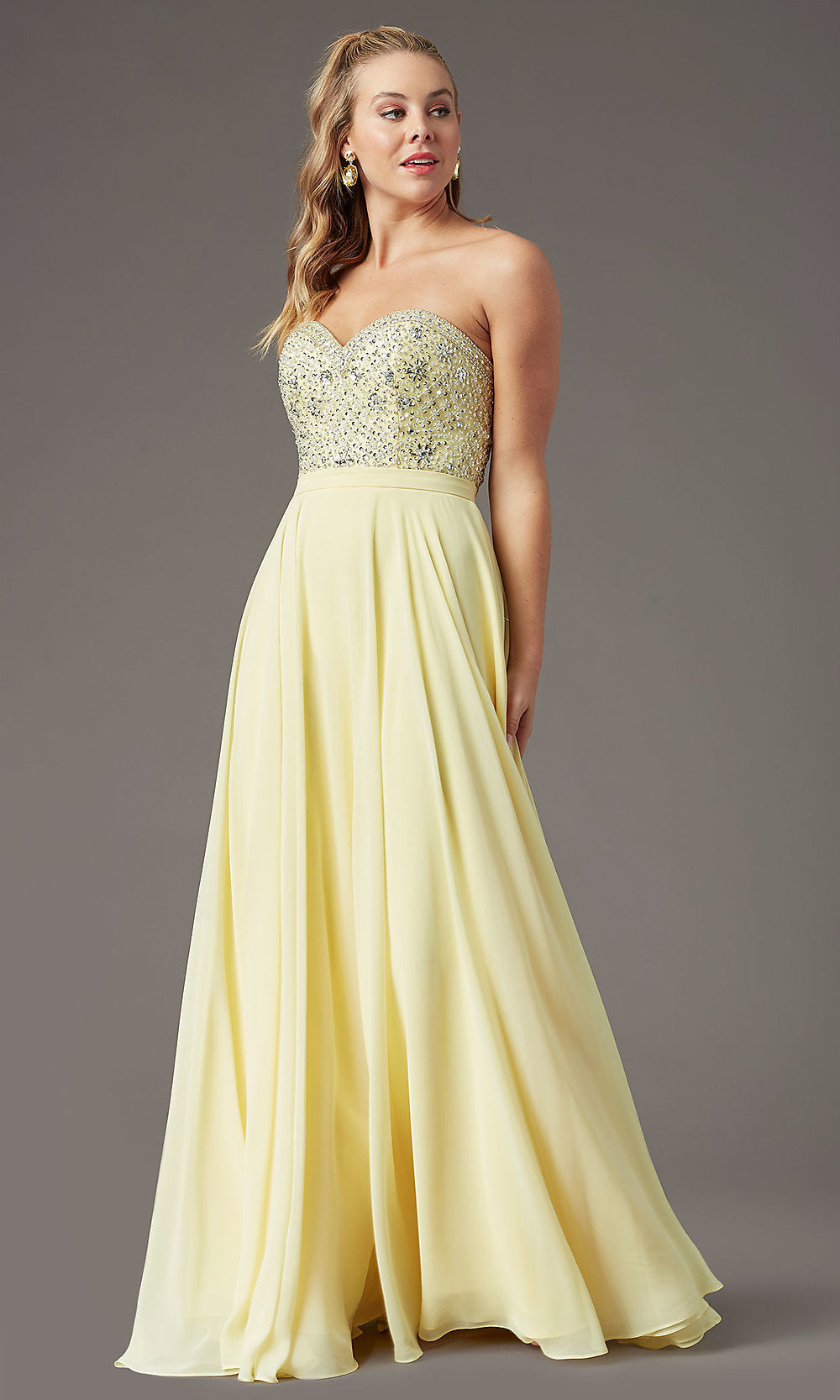 Daffodil Strapless Long Formal Prom Dress by PromGirl