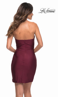  La Femme Strapless Short Homecoming Party Dress