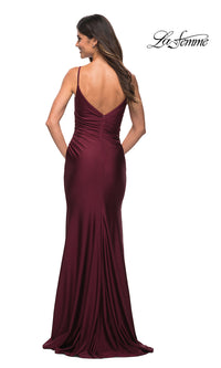  La Femme Tight Long Formal Prom Dress with Train